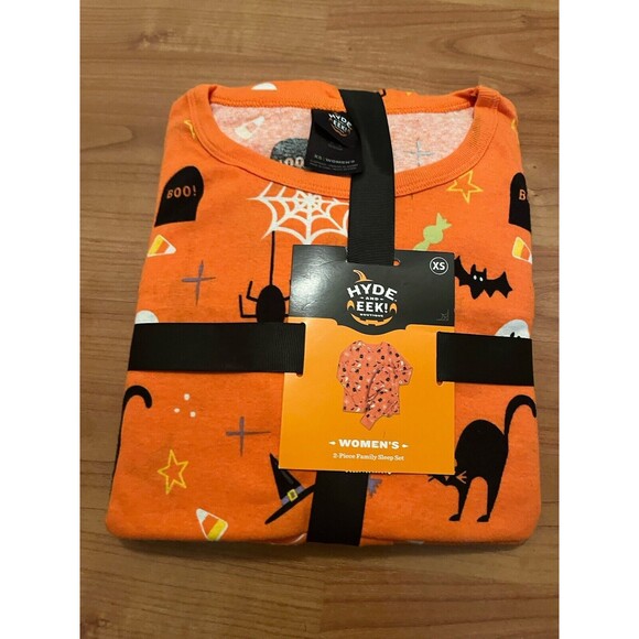 Hyde And EEK Boutique Women's 2-Piece Family Sleep Set Pajamas Size XS Orange - Picture 5 of 12